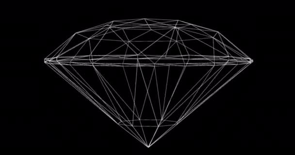 Hologram Οθόνη Ενός Διαμαντιού Βρόχο — Αρχείο Βίντεο