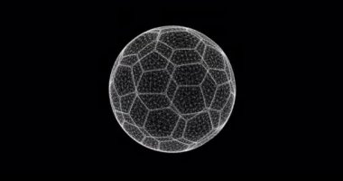 Bir futbol topunun hologram ekranı - döngü