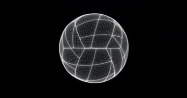 Voleybol oyununun 3 boyutlu hologram ekranı - döngü