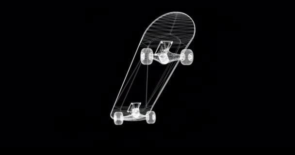 Hologram Scherm Van Een Skateboard Loop — Stockvideo