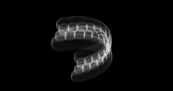 Pantalla Holograma Dientes Humanos Completos Lazo — Vídeo de stock