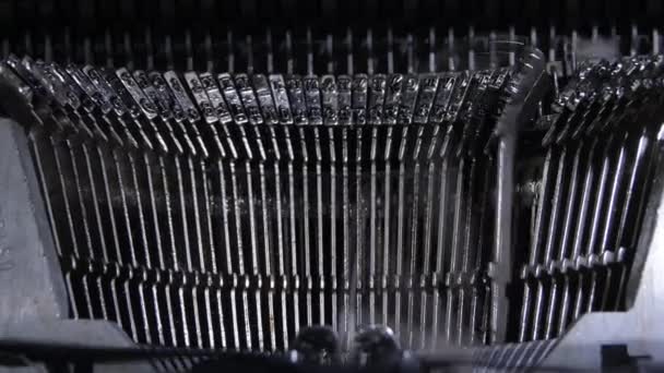 Keys Hitting Paper While Typing Old Typewriter — Stock Video