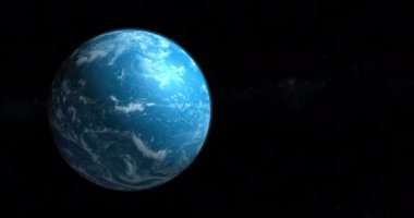 Uzaydan hareket eden mavi bir gezegendeki bulutlar