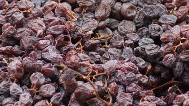 Bergen Van Muscatel Rozijnen Druiven — Stockvideo