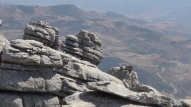 Karst, Antequera Torcal, İspanya 'da sallanıyor.