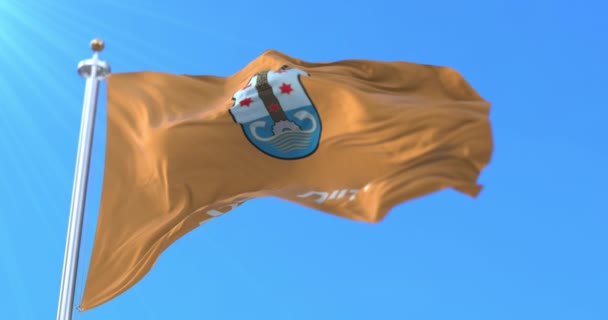 Vlajka Města Aškelon Izraeli Smyčka — Stock video