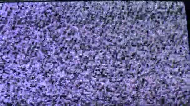 Bad Vídeo Ruído Uma Antiga Televisão Analógica — Vídeo de Stock