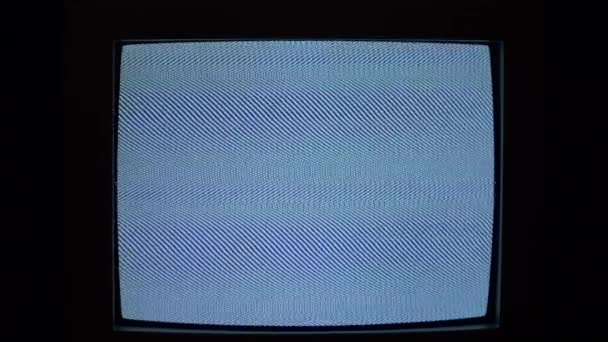 Vídeo Ruído Piscando Uma Antiga Televisão Analógica — Vídeo de Stock