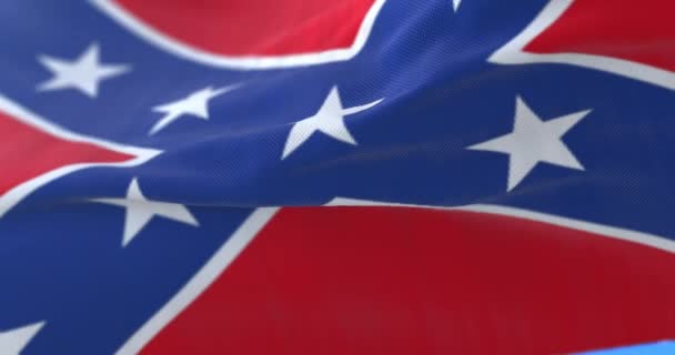 Confederate Flag Waving Wind Loop — Stock Video