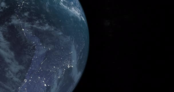 行星地球在夜间 美洲大陆 — 图库视频影像