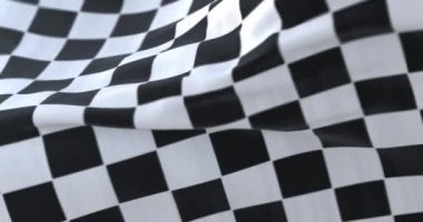F1 yarış bayrağı rüzgarda sallanıyor, dönüyor
