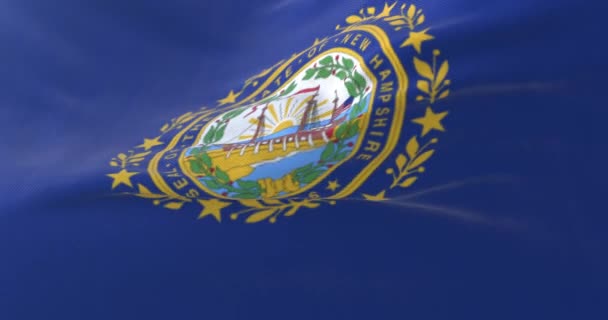 Bandera Del Estado Americano New Hampshire Región Los Estados Unidos — Vídeos de Stock