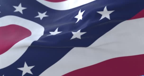 Bandeira Estado Americano Ohio Região Dos Estados Unidos América Laço — Vídeo de Stock