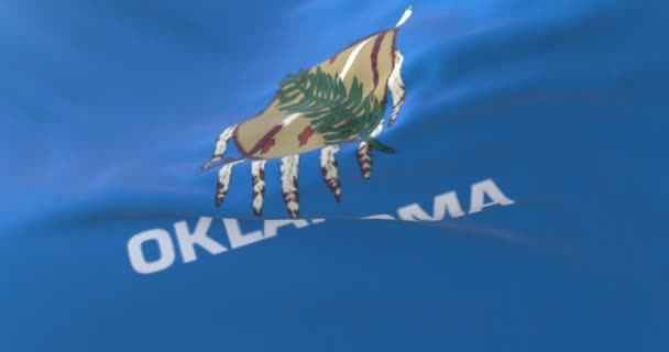 Vlajka Amerického Státu Oklahoma Oblast Spojených Států Smyčka — Stock video