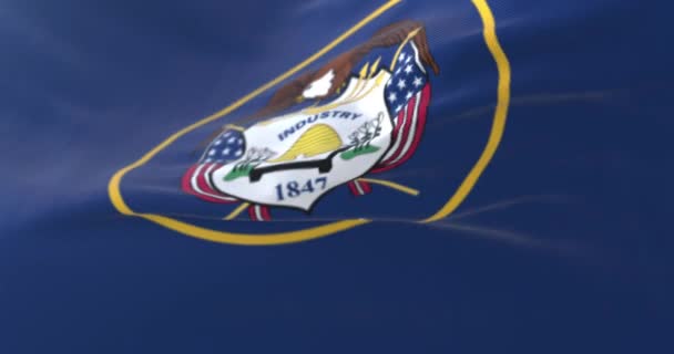 Флаг Штата Юта Сша Петля — стоковое видео