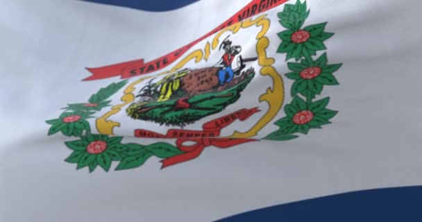 Bandera Del Estado West Virginia Estados Unidos América Bucle — Vídeo de stock