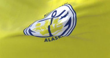Anchorage şehir bayrağı, Alaska, Amerika Birleşik Devletleri - döngü