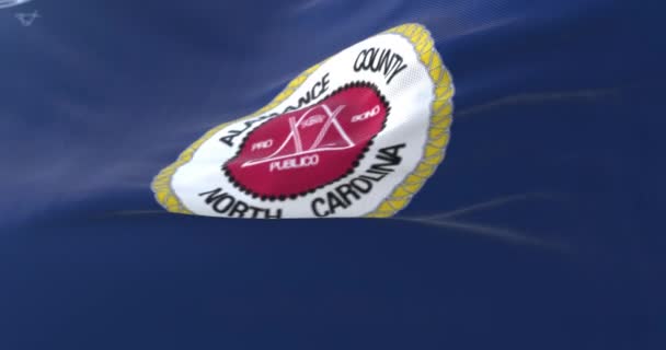 Bandeira Condado Alamance Estado Carolina Norte Nos Estados Unidos Loop — Vídeo de Stock