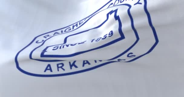 Vlajka Kraje Craighead Stát Arkansas Spojené Státy Americké Loop — Stock video