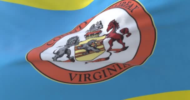 Flag Fairfax County State Virginia United States Loop — Stock video
