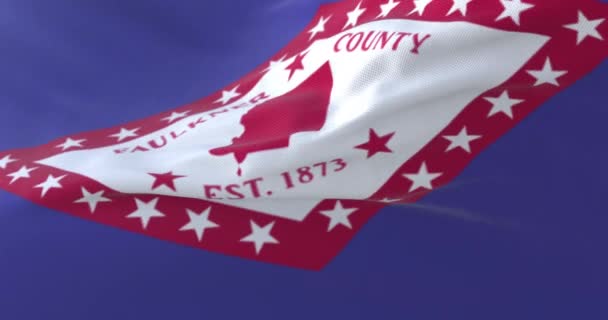 Bendera Faulkner County Dari Negara Bagian Arkansas Amerika Serikat Loop — Stok Video
