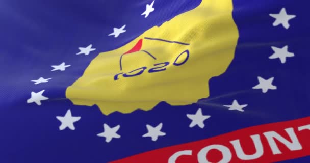 Flag Wood County Ohio Regio Van Verenigde Staten Loop — Stockvideo