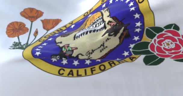 Sacramento County Vlag Staat Californië Verenigde Staten Van Amerika Loop — Stockvideo