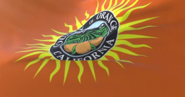 Orange County Flagge Bundesstaat Kalifornien Vereinigte Staaten Von Amerika Schleife — Stockvideo