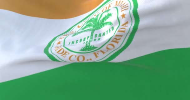 Флаг Майами Город Соединенные Штаты Америки Петля — стоковое видео