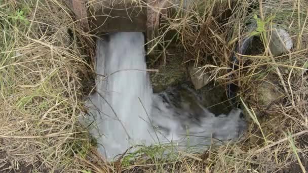 Agua Subterránea Que Corre Por Tuberías Agrícolas — Vídeo de stock
