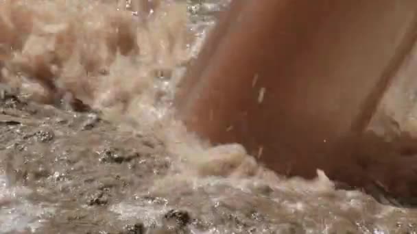 Sewage Falling Mountain Shit — Stockvideo