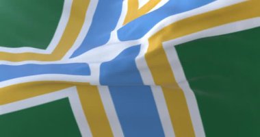 Portland şehir bayrağı, ABD veya Amerika Birleşik Devletleri - döngü