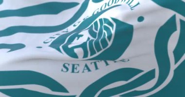 Seattle şehir bayrağı, ABD veya Amerika Birleşik Devletleri - döngü