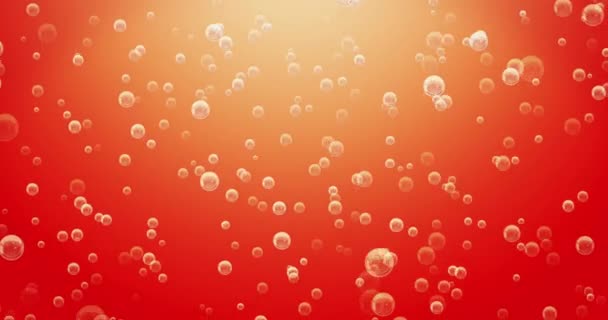 Efervescencias Burbujas Naranjas Fondo Naranja Bucle — Vídeos de Stock