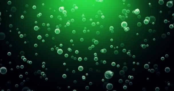 Effervescences Bubbles Green Green Background Loop — Stock Video