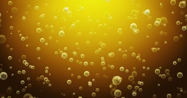 Effervescences Bubbles Golden Gold Background Loop — Stock Video