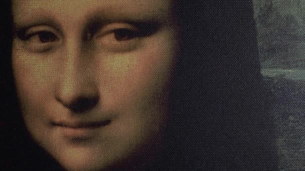 Gioconda Nın Yüzü Mona Lisa Mumların Arasında Aydınlandı Siyaha Döndü — Stok video