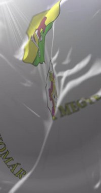 Macaristan 'ın Komarom-Esztergom ilçesi bayrağı. Döngü. 4K Dikey