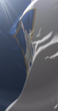 Hırvatistan 'ın Osijek kenti bayrağı. Döngü. 4K Dikey