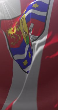 Hırvatistan 'ın Varazdin kenti bayrağı. Döngü. 4K Dikey