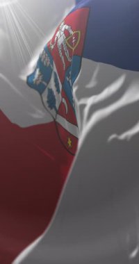 Slovakya 'daki Banska Bystrica bayrağı. Döngü. 4K Dikey