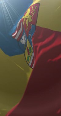 Slovakya 'nın Kosice Bölgesi bayrağı. Döngü. 4K Dikey