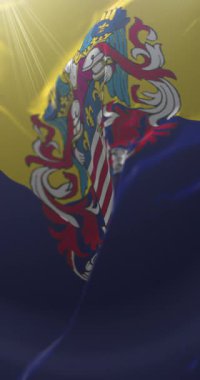 Slovakya, Kosice bayrağı. Döngü. 4K Dikey