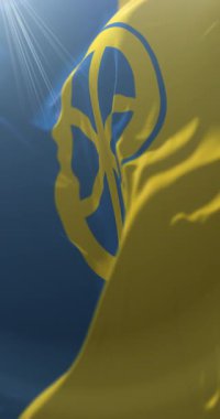 Tranva şehri, Slovakya bayrağı. Döngü. 4K Dikey