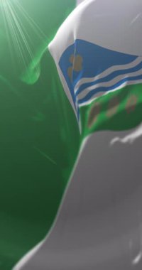 Jogeva County, Estonya bayrağı. Döngü. 4K Dikey