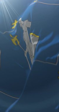 Litvanya 'nın Alytus ilçesi bayrağı. Döngü. 4K Dikey