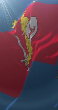 Taurage County, Litvanya bayrağı. Döngü. 4K Dikey