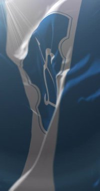 Brest şehrinin bayrağı, Belarus. Döngü. 4K Dikey