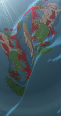 Vitebsk şehri, Belarus bayrağı. Döngü. 4K Dikey