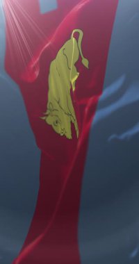 Brest Bölgesi, Belarus bayrağı. Döngü. 4K Dikey